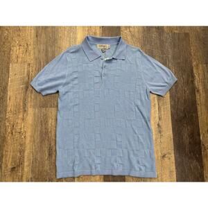 LaVane New York Blue Textured Polo